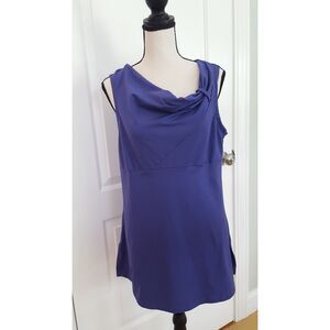 Eastern Mountain Sports EMS  Violet/Purple Draped Knit Sleeveless Tunic, Size XL